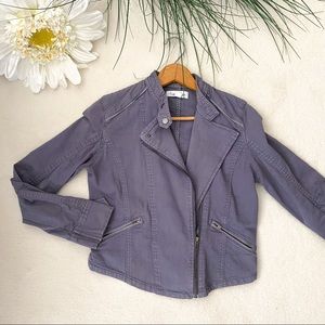 Calvin Klein cornflower blue motorcycle jacket